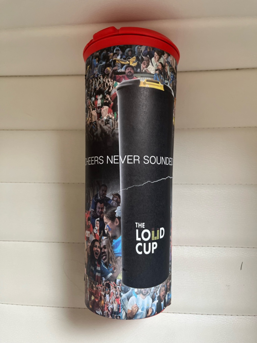 The Loud Cup sports game noise maker horn cup bottle